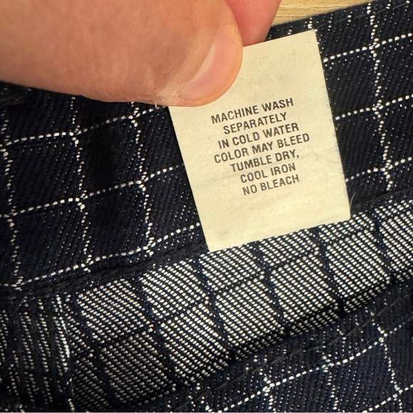 Y2K Mecca Medina 36 Waist Wide Leg (10in)Carpenter Style Jeans Checkered Pattern - Picture 3 of 14